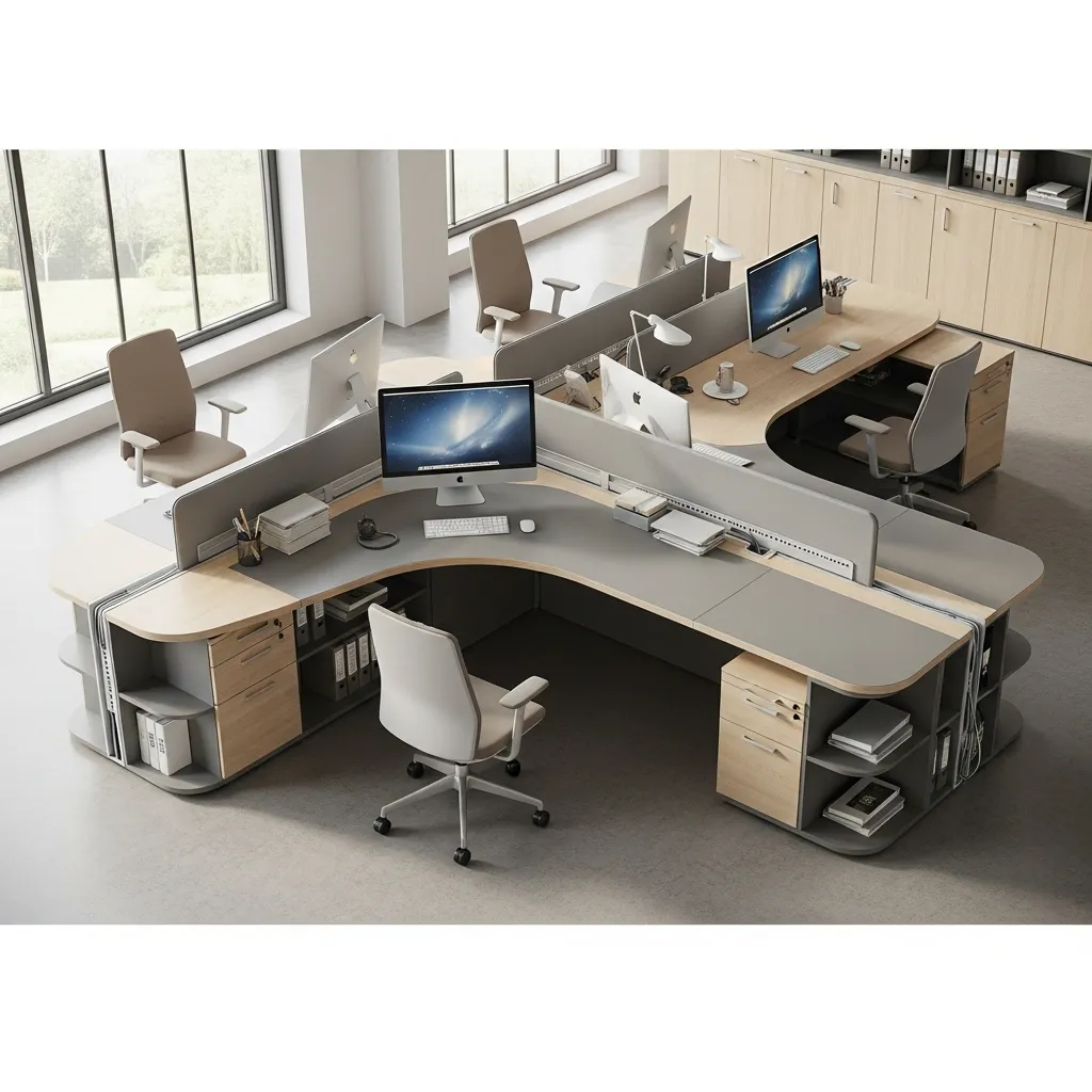 Curve Desk System with flowing ergonomic design