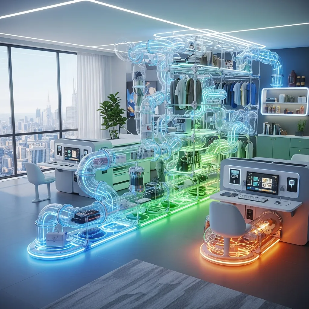 Flow System organizational solution with abstract curves